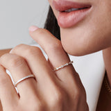 14k Dainty Stackable Full Eternity Baguette Diamond Ring  Ferkos Fine Jewelry