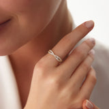 14k Baguette & Round Diamond Nesting Ring  Ferkos Fine Jewelry