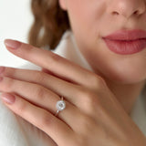 1.20 ctw 14k Halo Setting Round Lab Grown Diamond Engagement Ring - Vivien  Ferkos Fine Jewelry