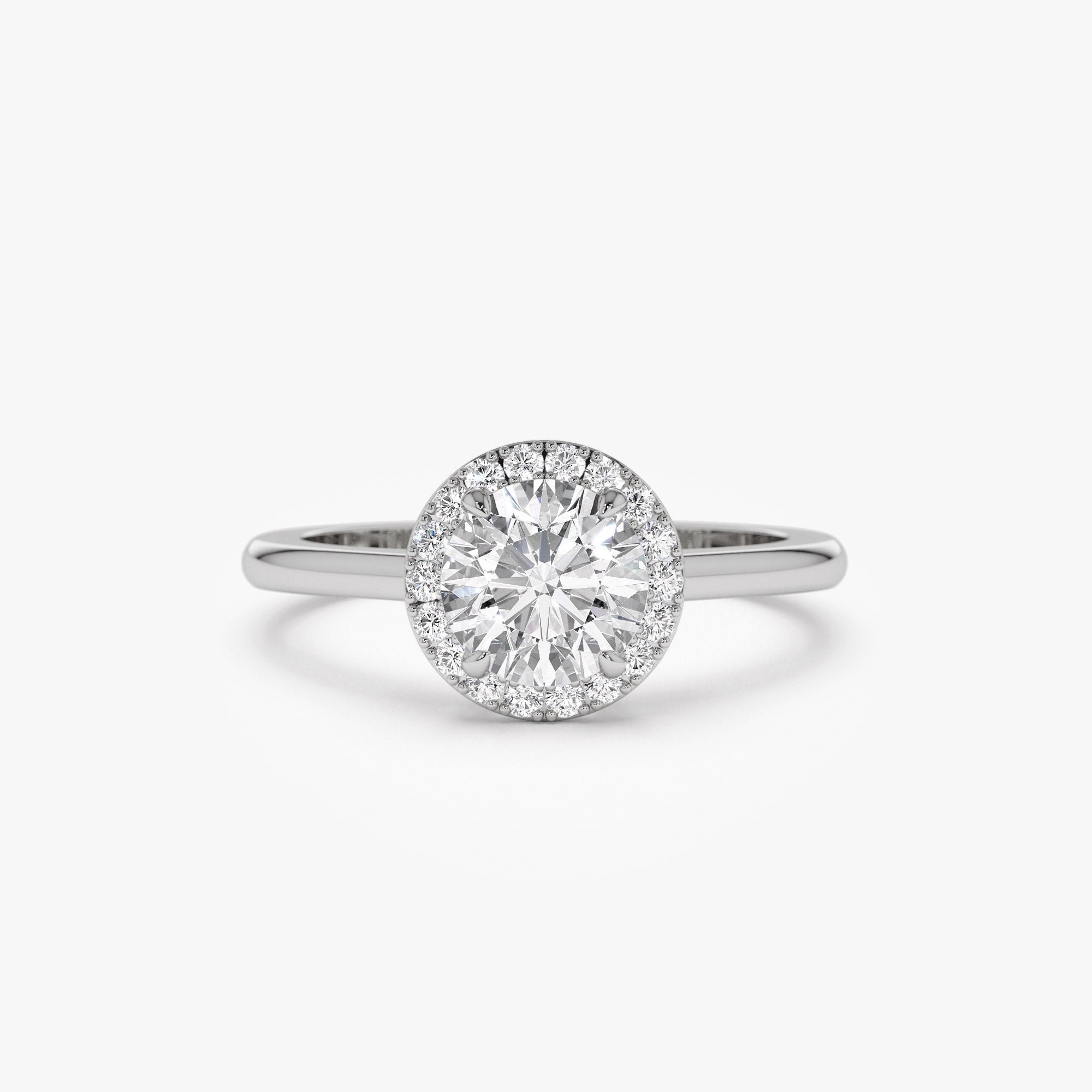 1.20 ctw 14k Halo Setting Round Lab Grown Diamond Engagement Ring - Vivien 14K White Gold Ferkos Fine Jewelry
