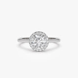 1.20 ctw 14k Halo Setting Round Lab Grown Diamond Engagement Ring - Vivien 14K White Gold Ferkos Fine Jewelry