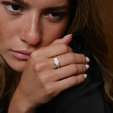 1.50 ctw 14k Emerald Cut Lab-Grown Diamond Three Stone Engagement Ring - Julie  Ferkos Fine Jewelry