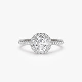 1.25 ctw 14K Halo Setting Round Brilliant Lab Grown Diamond Engagement Ring - Aria 14K White Gold Ferkos Fine Jewelry