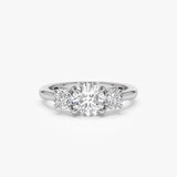 1.50 ctw 14k Round Lab Grown Diamond Three Stone Engagement Ring - Grace 14K White Gold Ferkos Fine Jewelry