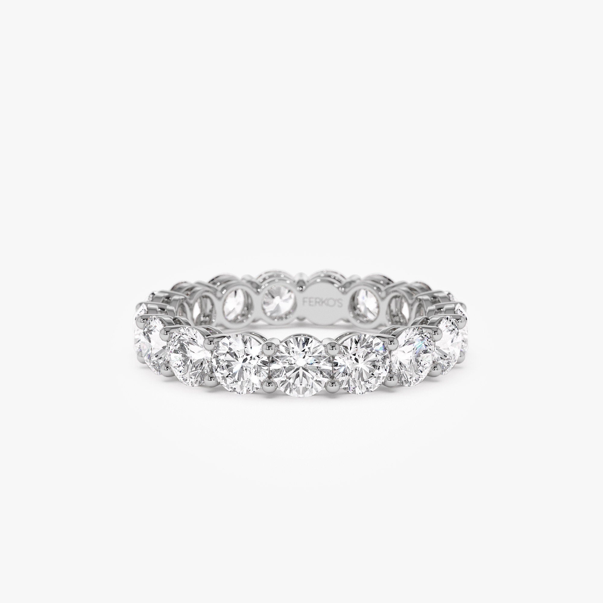 3.25 ctw 14k Prong Setting Full Eternity Round Lab Grown Diamond Ring - Luna 14K White Gold Ferkos Fine Jewelry