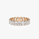 3.5 ctw 14k Prong Setting Full Eternity Oval Shape Lab Grown Diamond Ring - Ember 14K Rose Gold Ferkos Fine Jewelry
