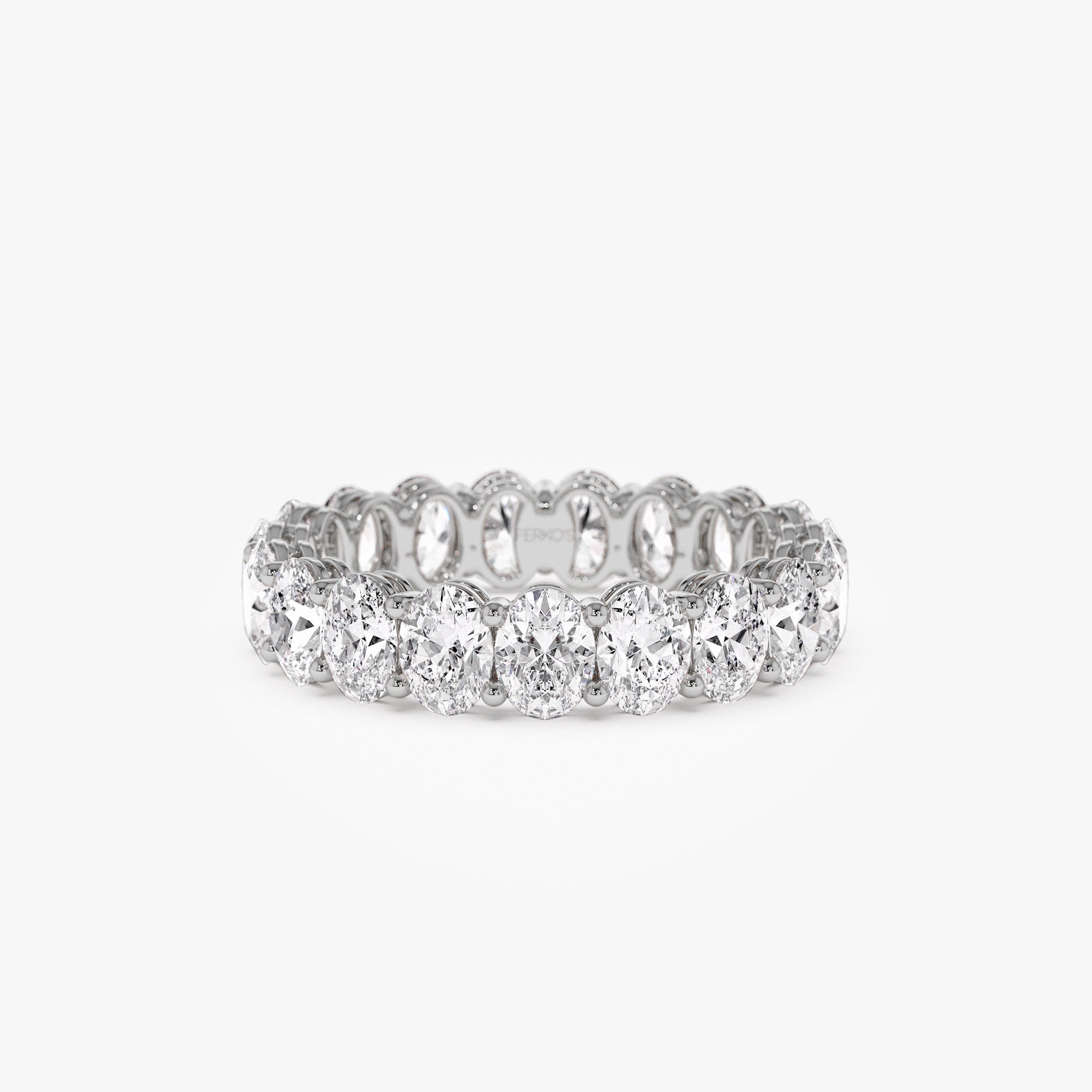 3.5 ctw 14k Prong Setting Full Eternity Oval Shape Lab Grown Diamond Ring - Ember 14K White Gold Ferkos Fine Jewelry