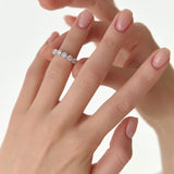 1.45 ctw 14k Bezel Setting Seven Stone Round Lab Grown Diamond Ring - Mila  Ferkos Fine Jewelry