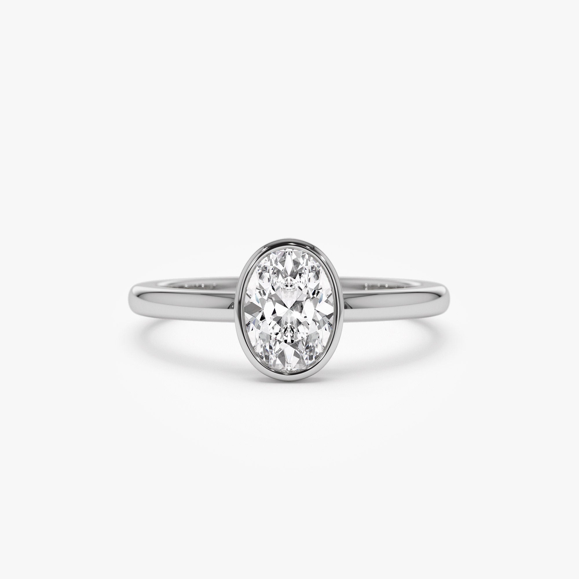 5.5 Ctw Solitaire Oval Engagement Ring in 18K Gold