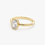 0.75 - 1.50 ctw 14k Bezel Setting Oval Shaped Lab Grown Diamond Engagement Ring - Cora  Ferkos Fine Jewelry