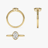 0.75 - 1.50 ctw 14k Bezel Setting Oval Shaped Lab Grown Diamond Engagement Ring - Cora  Ferkos Fine Jewelry