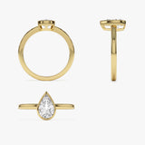 0.75 - 1.50 ctw 14k Bezel Setting Pear Shaped Lab Grown Diamond Engagement Ring - Arianna  Ferkos Fine Jewelry