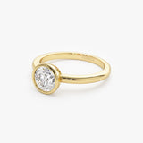 0.75 - 1.50 ctw 14k Bezel Setting Round Shape Lab Grown Diamond Engagement Ring - Lydia  Ferkos Fine Jewelry