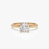 0.75 - 1.50 ctw 14k Four Prong Setting Round Shape Lab Grown Diamond Engagement Ring - Valerie 14K Rose Gold Ferkos Fine Jewelry