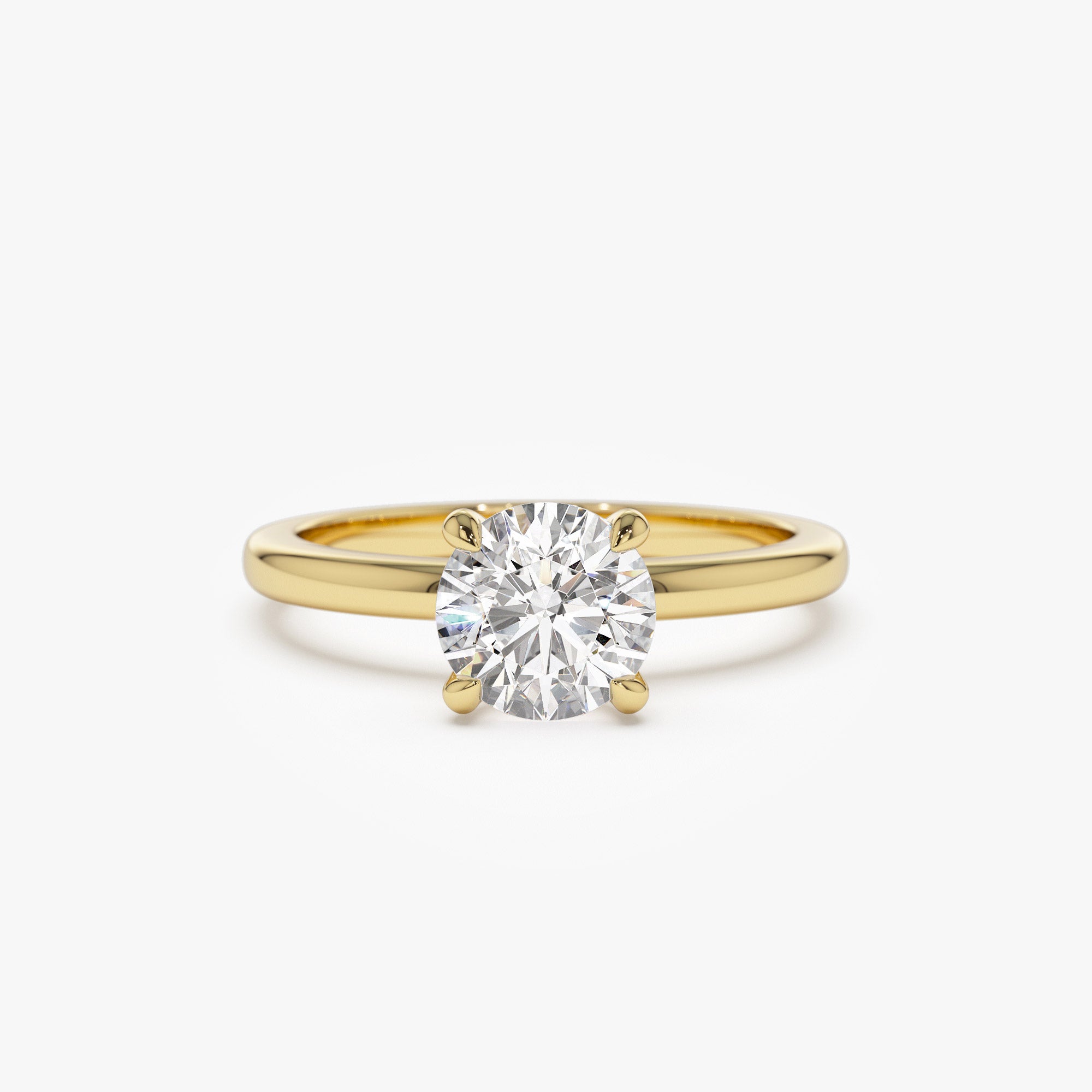 0.75 - 1.50 ctw 14k Four Prong Setting Round Shape Lab Grown Diamond Engagement Ring - Valerie