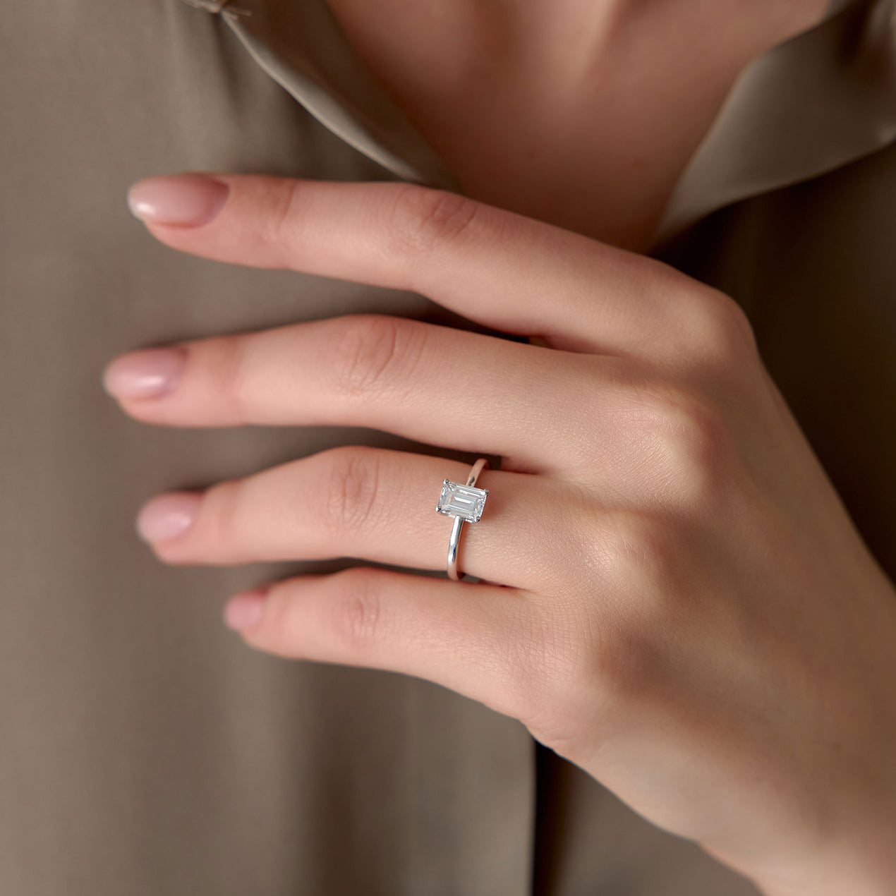 Noor 4ct Emerald Cut Diamond Engagement Ring | Nekta New York