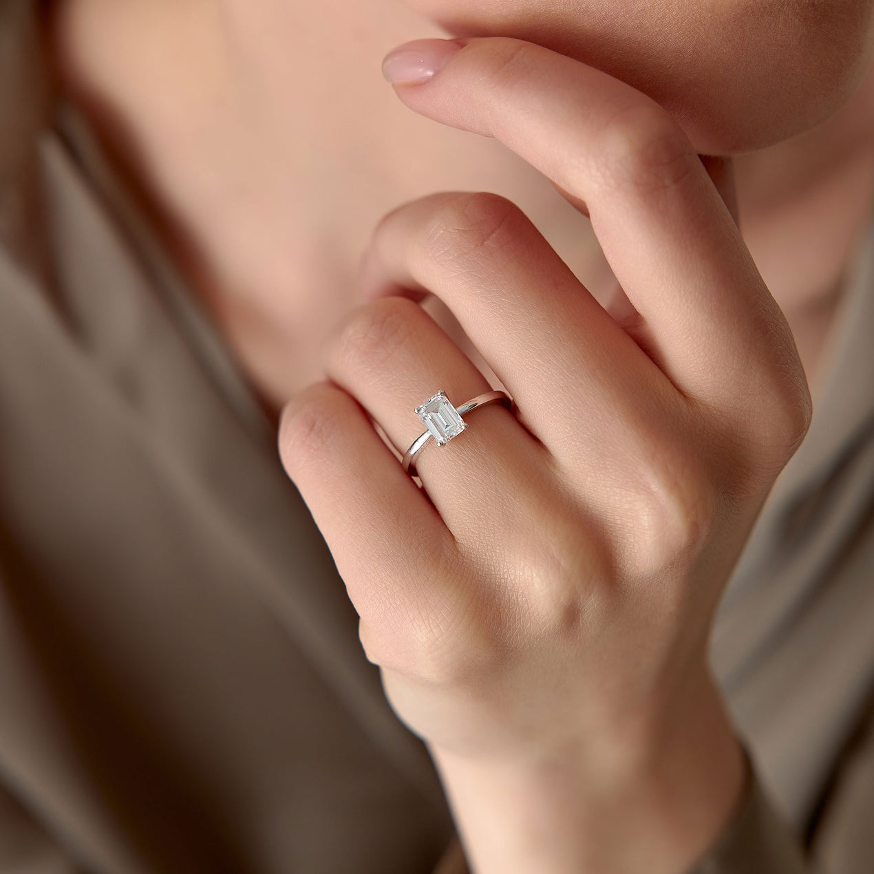 14 carat emerald cut diamond ring Clearance