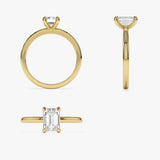 0.75 - 1.50 ctw 14k Four Prong Setting Emerald Cut Lab Grown Diamond Engagement Ring - Esther  Ferkos Fine Jewelry