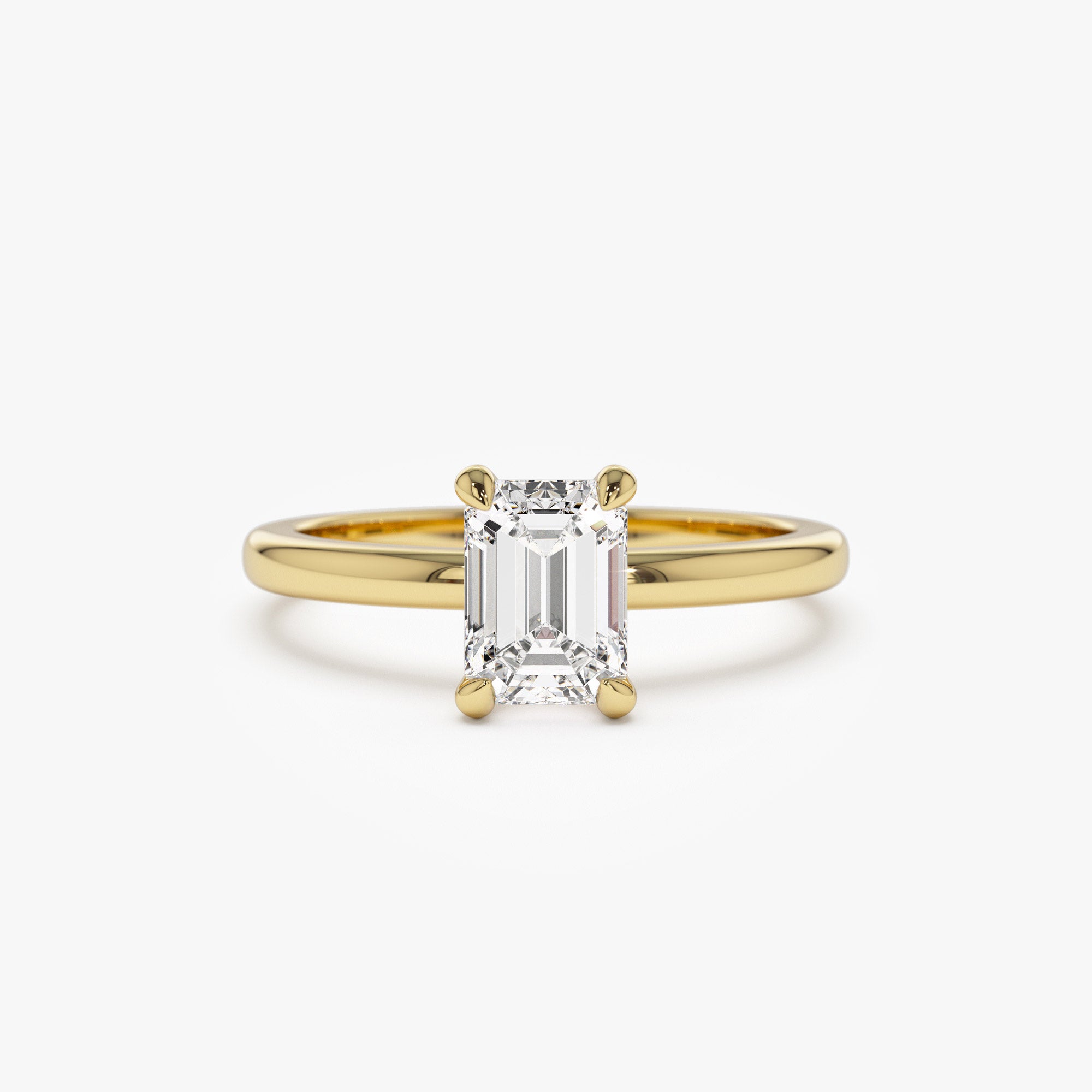 0.75 - 1.50 ctw 14k Four Prong Setting Emerald Cut Lab Grown Diamond Engagement Ring - Esther