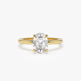 0.75 - 1.50 ctw 14k Four Prong Setting Oval Shaped Lab Grown Diamond Engagement Ring - Valeria 14K Gold Ferkos Fine Jewelry