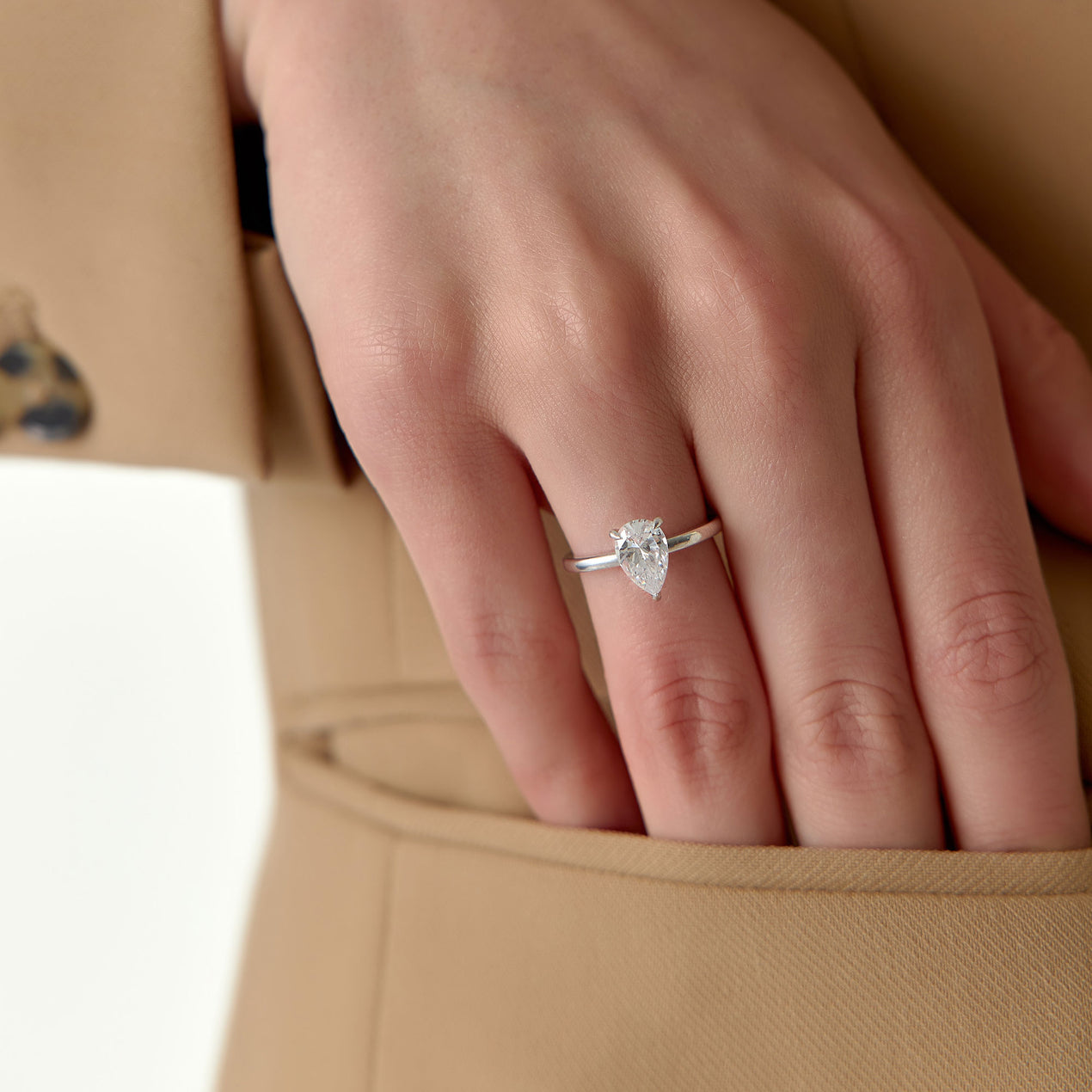 Best Match: Pear Engagement Ring with Wedding Band