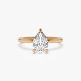 0.75 - 1.50 ctw 14k Prong Setting Pear Shaped Lab Grown Diamond Engagement Ring - Kylie 14K Rose Gold Ferkos Fine Jewelry