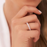 1.70 ctw 14k East West Prong Setting Nine Stone Emerald Cut Lab Grown Diamond Wedding Ring - Haley  Ferkos Fine Jewelry