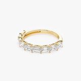 1.70 ctw 14k East West Prong Setting Nine Stone Emerald Cut Lab Grown Diamond Wedding Ring - Haley  Ferkos Fine Jewelry