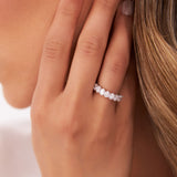 1.25 ctw 14k Prong Setting Seven Stone Oval Cut Lab Grown Diamond Wedding Ring - Marie  FERKOS FJ
