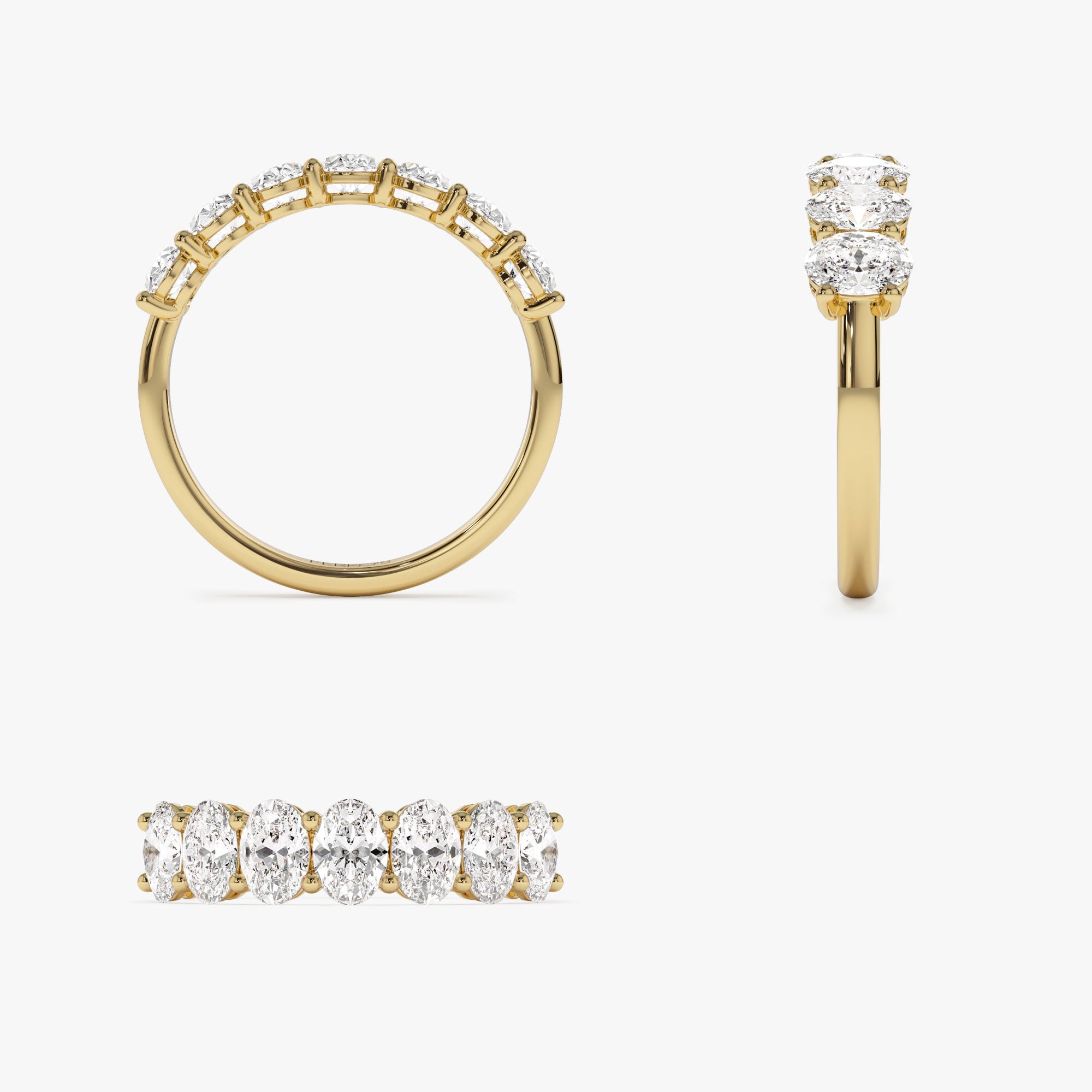 1.25 ctw 14k Prong Setting Seven Stone Oval Cut Lab Grown Diamond Wedding Ring - Marie  Ferkos Fine Jewelry