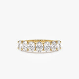 1.25 ctw 14k Prong Setting Seven Stone Oval Cut Lab Grown Diamond Wedding Ring - Marie 14K Gold FERKOS FJ