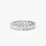 3.30 ctw 14k Prong Setting Full Eternity Oval & Emerald Cut Lab Grown Diamond Ring - Rosa 14K White Gold Ferkos Fine Jewelry