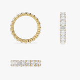 3.30 ctw 14k Prong Setting Full Eternity Oval & Emerald Cut Lab Grown Diamond Ring - Rosa  Ferkos Fine Jewelry