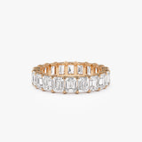 4.5 ctw 14k Prong Setting Full Eternity Emerald Lab Grown Diamond Ring - Norah 14K Rose Gold Ferkos Fine Jewelry