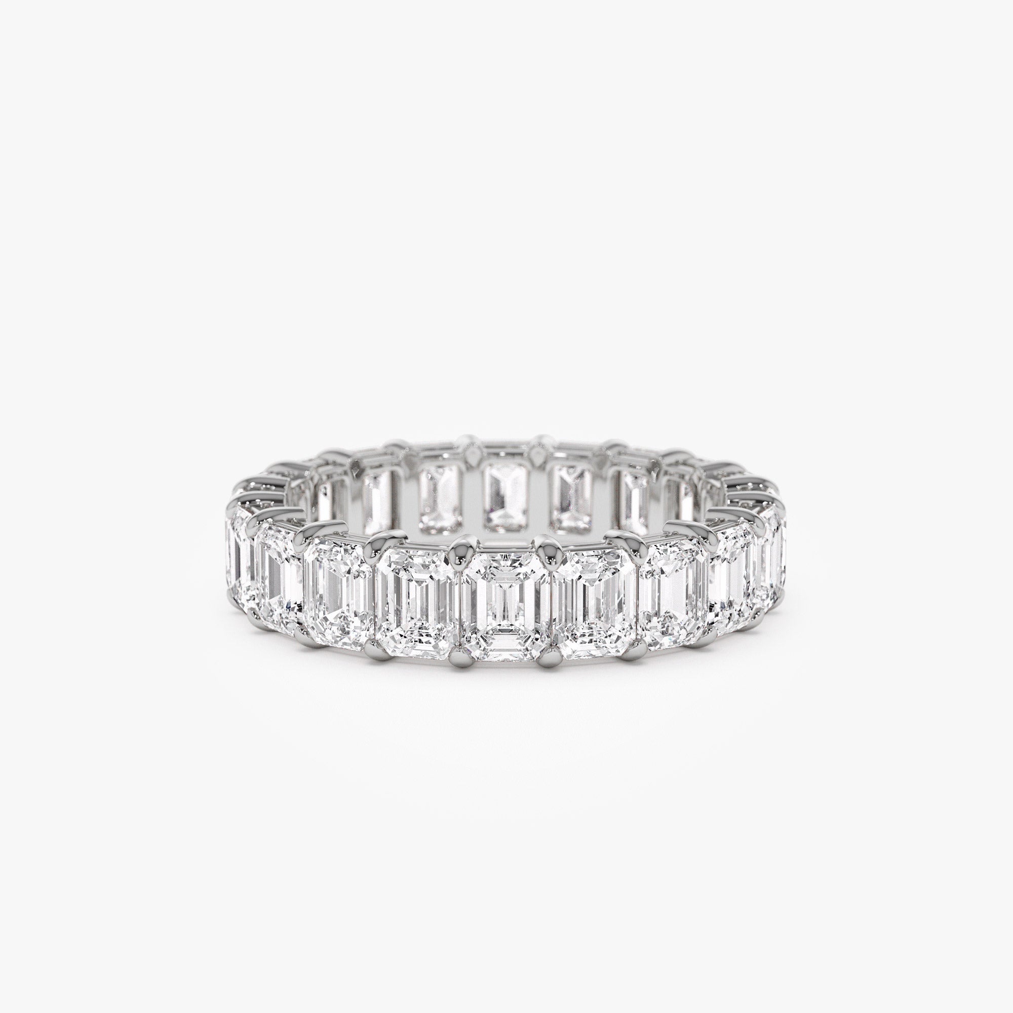 4.5 ctw 14k Prong Setting Full Eternity Emerald Lab Grown Diamond Ring - Norah 14K White Gold Ferkos Fine Jewelry