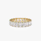 4.5 ctw 14k Prong Setting Full Eternity Emerald Lab Grown Diamond Ring - Norah 14K Gold Ferkos Fine Jewelry