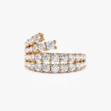14k Wave Diamond Statement Ring 14K Rose Gold Ferkos Fine Jewelry