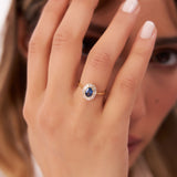 14k Baguette Diamond Ballerina Oval Sapphire Ring  Ferkos Fine Jewelry