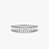 14k Baguette Diamond Wedding Band 14K White Gold Ferkos Fine Jewelry