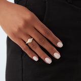 14K Pave Setting Pear Shaped Diamond Signet Ring  Ferkos Fine Jewelry