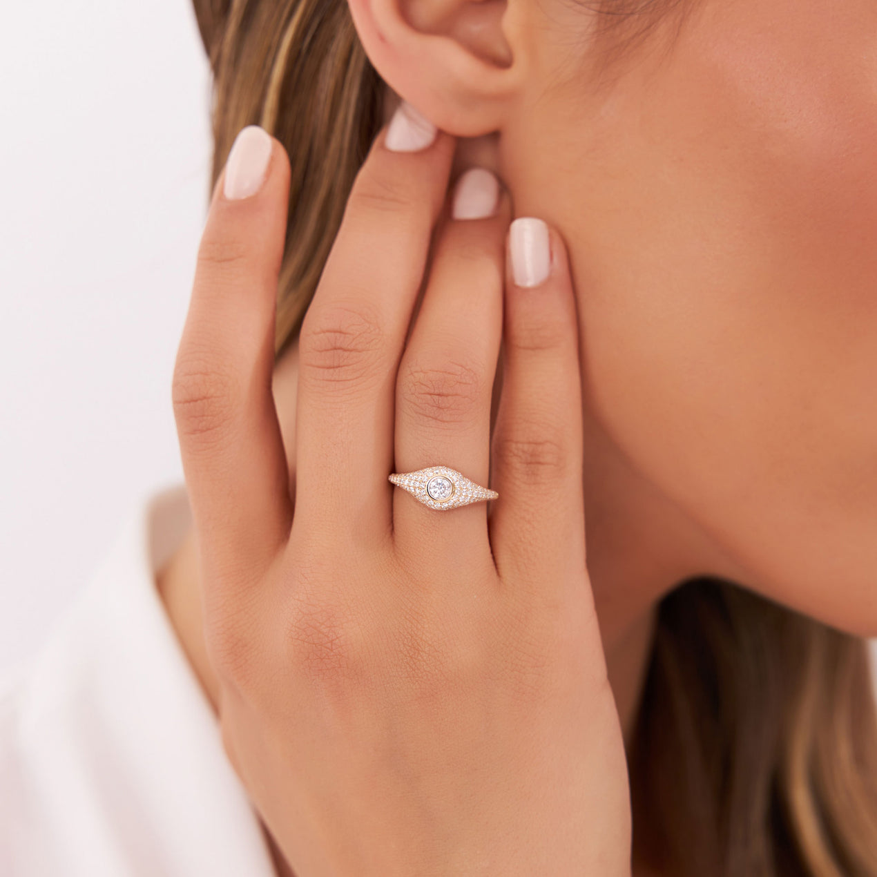 Pavé diamond signet ring – Dear Southern Lady