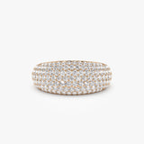 14k Chunky Dome Pave Setting Statement Diamond Ring 14K Rose Gold Ferkos Fine Jewelry