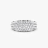 14k Chunky Dome Pave Setting Statement Diamond Ring 14K White Gold Ferkos Fine Jewelry