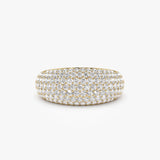 14k Chunky Dome Pave Setting Statement Diamond Ring 14K Gold Ferkos Fine Jewelry