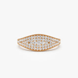 14k Glamorous Pave Setting Diamond Ring 14K Rose Gold Ferkos Fine Jewelry