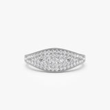 14k Glamorous Pave Setting Diamond Ring 14K White Gold Ferkos Fine Jewelry