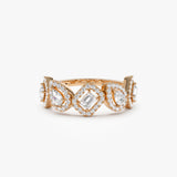 14K Gold Multi-Shaped Diamond Band 14K Rose Gold Ferkos Fine Jewelry