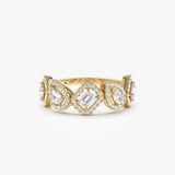 14K Gold Multi-Shaped Diamond Band 14K Gold Ferkos Fine Jewelry