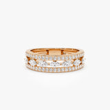 14K Multi-Band Marquise and Round Diamond Ring 14K Rose Gold Ferkos Fine Jewelry