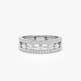 14K Multi-Band Marquise and Round Diamond Ring 14K White Gold Ferkos Fine Jewelry